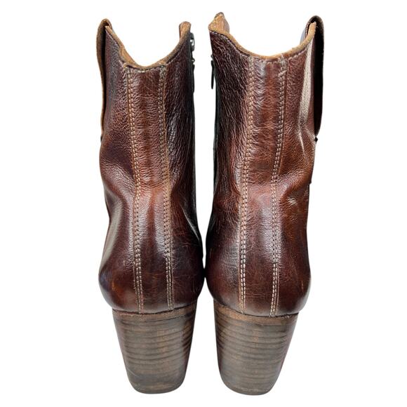 Oak Tree Farms Baila Brown Leather Victorian Western Ankle Boot Size US 11 - Picture 8 of 12